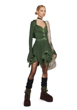 Current Mood Dresses|Mini Dresses*F Is For Fairies® Hooded Mini Dress - Green