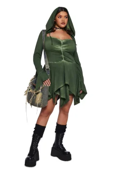 Current Mood Dresses|Mini Dresses*F Is For Fairies® Hooded Mini Dress - Green