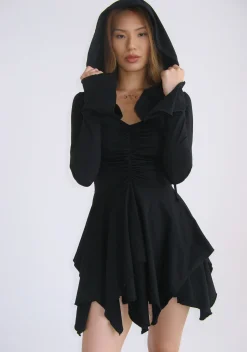 Current Mood Dresses|Mini Dresses*F Is For Fairies® Hooded Mini Dress - Black