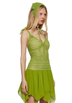 Dolls Kill x Shrek Dresses*Fairytale Misfit Crochet Dress Set