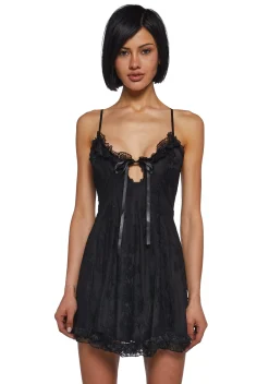 Widow Dresses|Mini Dresses*Faithfully Doomed Lace Mini Dress - Black