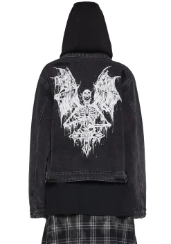 Widow Outerwear|Plus*Fatal Hour Hooded Denim Jacket