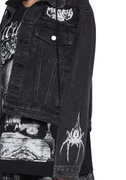Widow Outerwear|Plus*Fatal Hour Hooded Denim Jacket