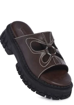 dELiA*s by Dolls Kill Sandals|Flats*Feeling Good Platform Slides - Brown