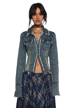 Current Mood Tops*Ferris Wheel Date Denim Top