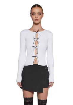 x_Blue Blush Tops*Filing Away Bow Top