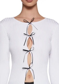 x_Blue Blush Tops*Filing Away Bow Top