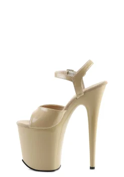 Pleaser Heels|Sandals*Flamingo-809 Ankle Strap Platform Sandals - Beige