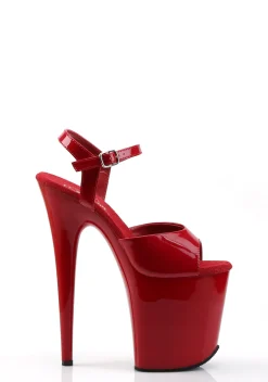 Pleaser Sandals*Flamingo-809 Ankle Strap Platform Sandals - Red