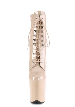 Pleaser Boots*Flamingo-1020 Lace-Up Ankle Boots - Beige