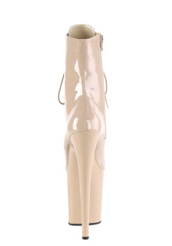 Pleaser Boots*Flamingo-1020 Lace-Up Ankle Boots - Beige
