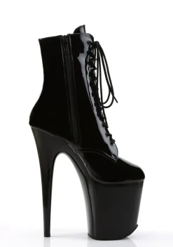 Pleaser Boots*Flamingo-1020 Lace-Up Ankle Boots - Black