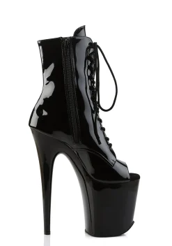 Pleaser Boots|Heels*Flamingo-1021 Peep Toe Vinyl Ankle Boots
