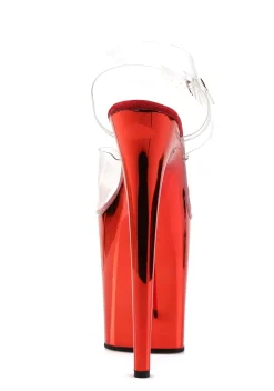 Pleaser Heels|Sandals*Flamingo-808 Platform Strap Sandals - Chrome Red