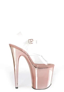 Pleaser Heels|Sandals*Flamingo-808 Platform Strap Sandals - Rose Gold