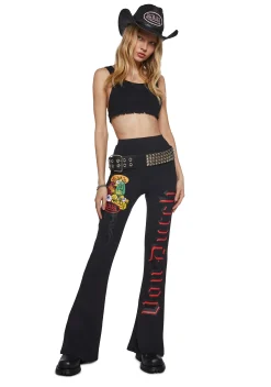 Dolls Kill x Von Dutch Bottoms|Pants*Flared Lounge Pants