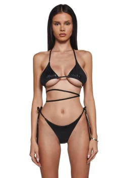 Club Exx Lingerie*Flash Flair Swim Set - Black
