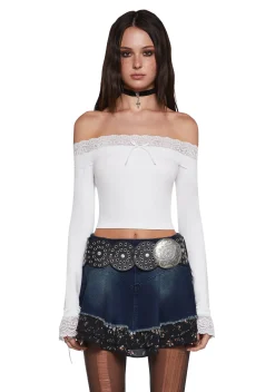 Current Mood Tops|Plus*Flirt Expert Off The Shoulder Top - White