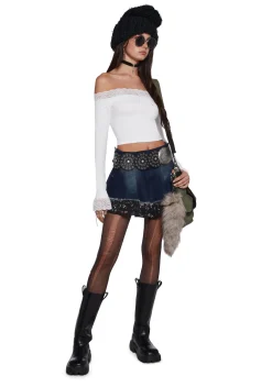 Current Mood Tops|Plus*Flirt Expert Off The Shoulder Top - White