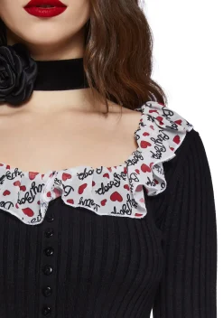 Dolls Kill x Betty Boop Tops*Flirty Frills Knit Cardigan