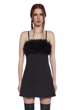 Sugar Thrillz Dresses*Flirty N' Thriving Marabou Dress