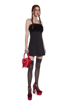 Sugar Thrillz Dresses*Flirty N' Thriving Marabou Dress