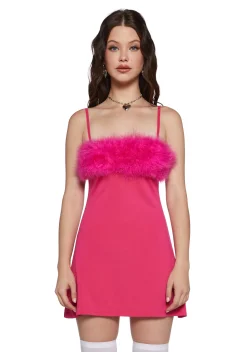Sugar Thrillz Dresses*Flirty N' Thriving Marabou Dress