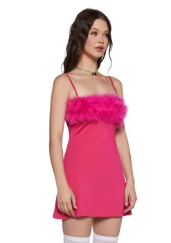 Sugar Thrillz Dresses*Flirty N' Thriving Marabou Dress