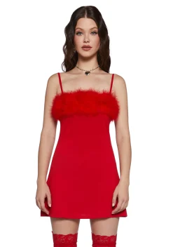 Sugar Thrillz Dresses*Flirty N' Thriving Marabou Dress