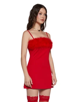 Sugar Thrillz Dresses*Flirty N' Thriving Marabou Dress