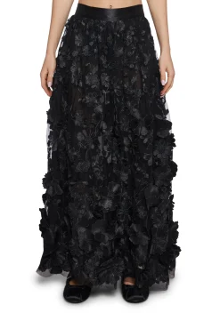 Sugar Thrillz Bottoms|Skirts*Floral Dreams Maxi Skirt - Black
