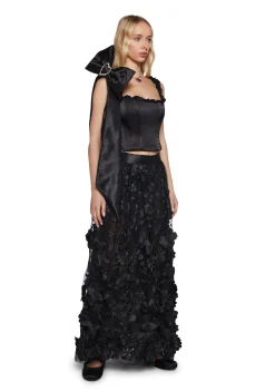 Sugar Thrillz Bottoms|Skirts*Floral Dreams Maxi Skirt - Black