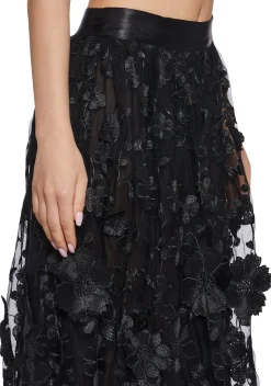 Sugar Thrillz Bottoms|Skirts*Floral Dreams Maxi Skirt - Black