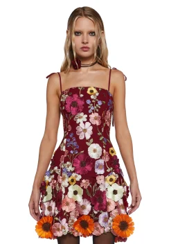 Sugar Thrillz Dresses|Mini Dresses*Floral Dreams Mini Dress - Burgundy