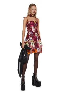 Sugar Thrillz Dresses|Mini Dresses*Floral Dreams Mini Dress - Burgundy
