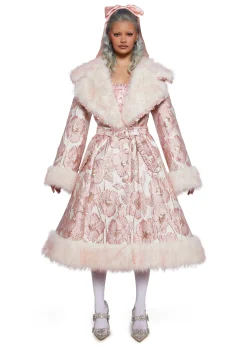 Sugar Thrillz Outerwear|Plus*Floral Fancies Jacquard Coat