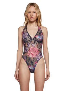 Current Mood Tops*Floral Imagination Lace Bodysuit