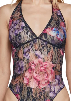 Current Mood Tops*Floral Imagination Lace Bodysuit