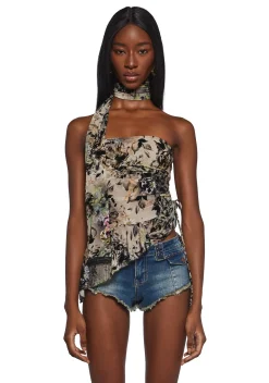 Current Mood Tops|Plus*Floral Moods Tube Top And Scarf Set
