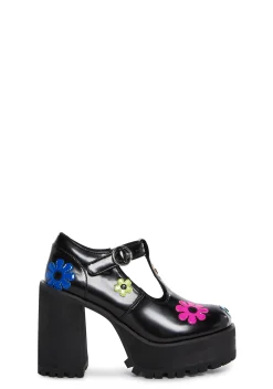 dELiA*s by Dolls Kill Platforms|Mary Janes*Flower Power Platform Mary Janes