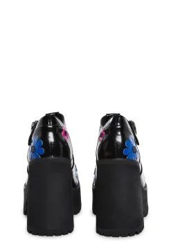 dELiA*s by Dolls Kill Platforms|Mary Janes*Flower Power Platform Mary Janes