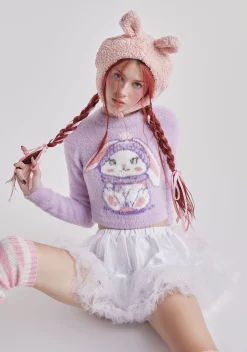 Sugar Thrillz Tops*Fluffy Footprints Knit Sweater