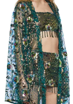 Club Exx Outerwear|Plus*Fluorescent Eden Sequin Duster