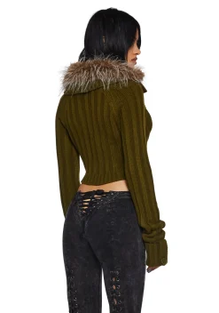 Current Mood Outerwear|Tops*Foolproof Attraction Knit Jacket - Olive