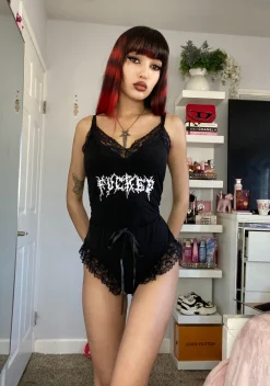 Widow Lingerie|Plus*For Sure Embroidered Teddy