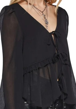 Current Mood Tops|Plus*Forever Me Peasant Top - Black