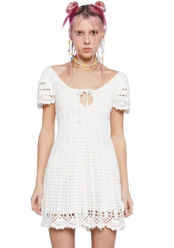 dELiA*s by Dolls Kill Dresses*Found My Happy Crochet Dress - White