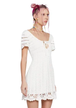 dELiA*s by Dolls Kill Dresses*Found My Happy Crochet Dress - White