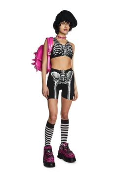 Trickz N' Treatz Bottoms|Shorts*Freaky Frakture Skeleton Shorts