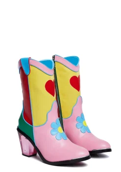 BOY dELiA*s by Dolls Kill Boots|Cowboy Boots*Free Luv Nation Colorblock Cowboy Boots